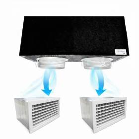 Kit Plenum Coibentato per Fancoil Canalizzato a 2 zone completo di plenum bocchetta con griglia in Pvc