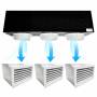 Kit Plenum Coibentato per Fancoil Canalizzato a 3 zone completo di plenum bocchetta con griglia in Pvc