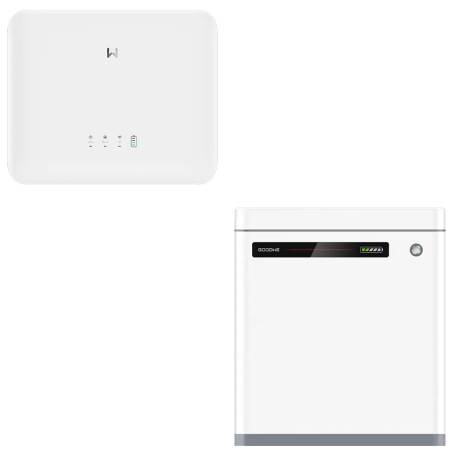 Kit Fotovoltaico da 5 kW Composto da Inverter Ibrido Goodwe GW5000-ES-20 5 KW e Pacco Batteria GWLYNX-U5.0-30 da 5kWh