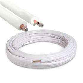 Kit tubo rame rivestito condizionamento 10 metri 1/4 e 1/2 spessore 1 mm norma UNI