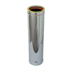 Tubo Acciaio Doppia Parete Coibentato Inox AISI 316L 304L Lunghezza 500 mm Diametro 80-130 mm Spessore 0,5 mm