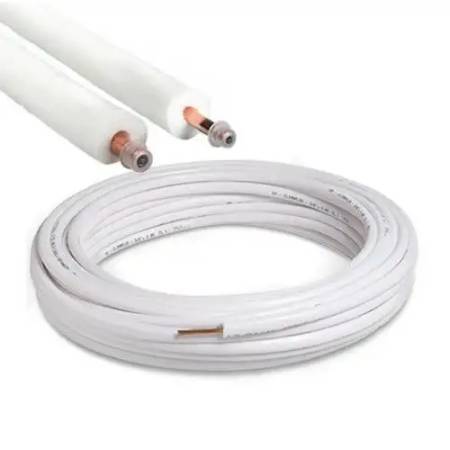 Kit Tubo Rame Rivestito Condizionamento 10 Metri Dimensione Pollice 1/4 e 3/8 Spessore 0,8 mm NORMA UNI