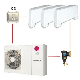 Condizionatore a Pompa di calore LG Therma V 7 KW completo di Fancoil Sabiana CRC 23
