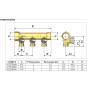 COLLETTORE RISCALDAMENTO DA 3/4 LINEARE IN OTTONE 4 USCITE 1/2" CON VALVOLA