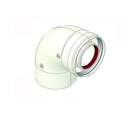 Curva coassiale a 90 per caldaia a condensazione 60/100