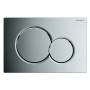 Kit Geberit cassetta di scarico incasso WC con placca cromata a due pulsanti Sigma 01 e canotto di collegamento