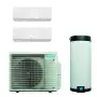 Daikin multi+ sistema di raffrescamento, riscaldamento e acs da 120 L, dual split esterna da 5,2 kw e interne Perfera 12+12
