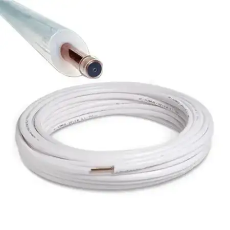 Tubo Rame Rivestito Condizionamento Climatizzazione Refrigerazione Rotolo 20 Mt 3/8" Isolato