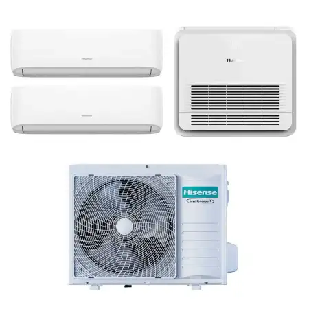 Condizionatore Trial Split Inverter Hisense Hi Comfort Console 9000+12000+12000 Btu r32 A++ 3AMW72U4RJC