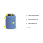 Cisterna Polietilene Cilindrico 500 Lt Verticale raccordo in ottone