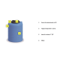 Cisterna Polietilene Cilindrico 1000 Lt Verticale raccordo in ottone