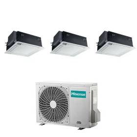 Condizionatore con inverter a cassetta 4 Vie Hisense trial split 12000+12000+12000 Btu in A++ con R32 5AMW105U4RQC
