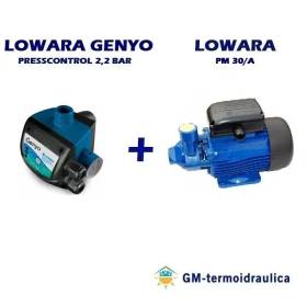 Kit Autoclave Elettropompa Periferica LOWARA PM 30 0,7 Hp 0,5 kW + Press Control Lowara Genyo 8A/F22 2,2 Bar