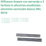Diffusore Lineare a 3 Feritoie in Alluminio anodizzato L.1500 11174470