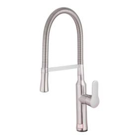 Miscelatore Rubinetto monocomando per lavello cucina con canna flessibile orientabile con doccetta