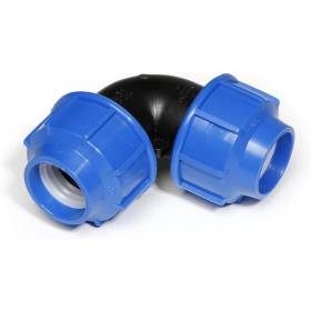 Gomito a 90° a compressione PN16 per tubo polietilene tutte le misure