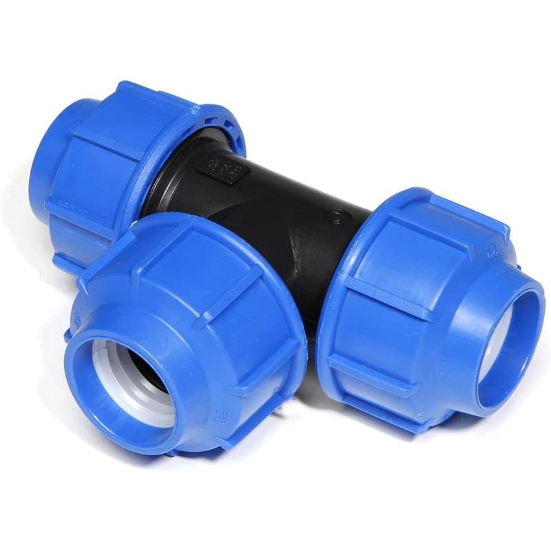 Plastica Alfa TEE 90 gradi filettata femmina Blackline PN16 a compressione per tubo polietilene