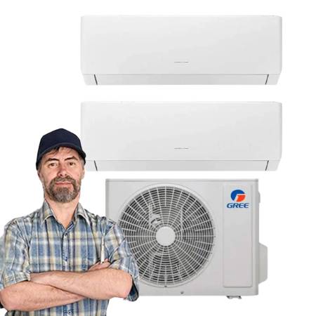 Condizionatore dual split inverter 9000+12000 BTU Gree Pular A++ R32