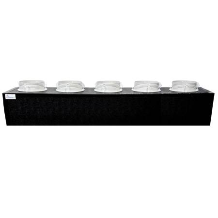 Plenum in poliuretano espanso a 5 uscite con 5 attacchi ghiera da 160 mm