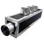 Plenum in poliuretano espanso a 5 zone con 5 attacchi con collarini in alluminio da 100,127, 150 e 160 mm mm