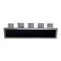 Plenum in poliuretano espanso a 5 zone con 5 attacchi con collarini in alluminio da 100,127, 150 e 160 mm mm