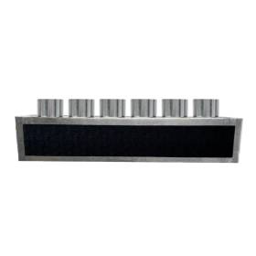 Plenum in poliuretano espanso a 6 zone con 6 attacchi con collarini in alluminio da 100,127, 150 e 160 mm