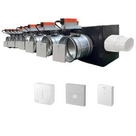Plenum canalizzato con serrande motorizzate wifi a 8 zone, centralina e interfaccia Siemens con attacco laterale VMC