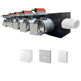 Plenum canalizzato con serrande motorizzate wifi a 7 zone, centralina e interfaccia Siemens con attacco laterale VMC