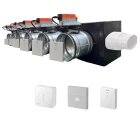 Plenum canalizzato con serrande motorizzate wifi a 6 zone, centralina e interfaccia Siemens con attacco laterale VMC