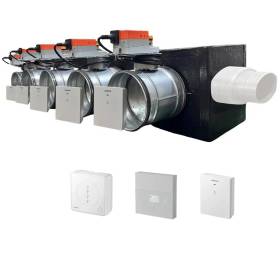 Plenum canalizzato con serrande motorizzate wifi a 5 zone, centralina e interfaccia Siemens con attacco laterale VMC