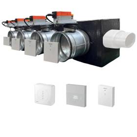Plenum canalizzato con serrande motorizzate wifi a 4 zone, centralina e interfaccia Siemens con attacco laterale VMC