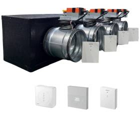 Plenum canalizzato con serrande motorizzate wifi a 4 zone, centralina e interfaccia Siemens