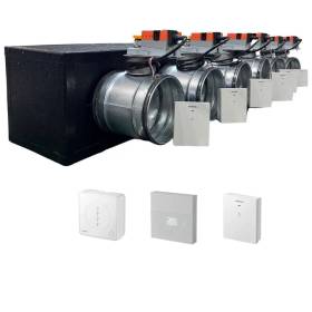 Plenum canalizzato con serrande motorizzate wifi a 6 zone, centralina e interfaccia Siemens