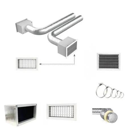 Kit rapido Plenum Coibentato a 2 Zone Per Condizionatore Canalizzato