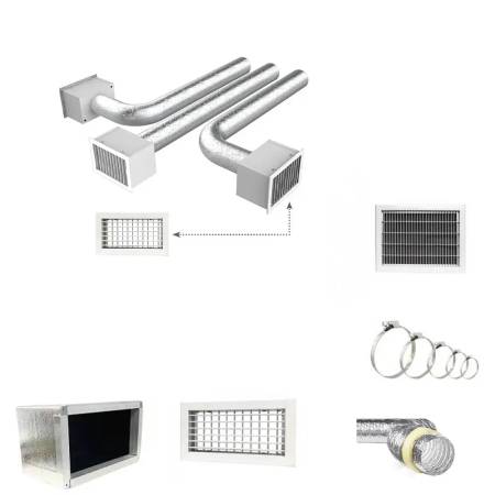 Kit rapido Plenum Coibentato a 3 Zone Per Condizionatore Canalizzato
