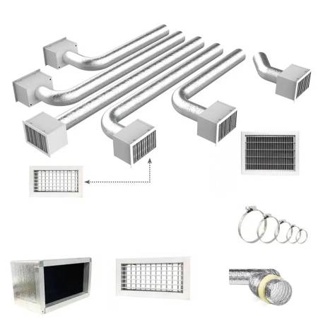 Kit rapido Plenum Coibentato a 6 Zone Per Condizionatore Canalizzato