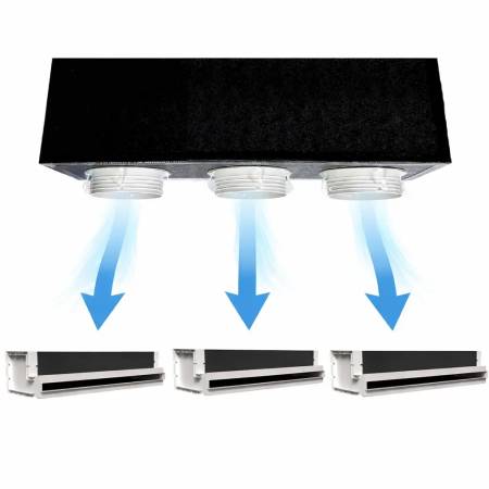 Kit Plenum canalizzato in poliuretano espanso a 3 zone completo di plenum feritoia a scomparsa L. 300