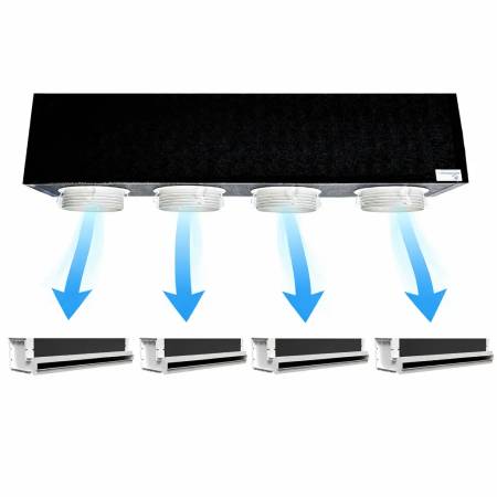 Kit Plenum canalizzato in poliuretano espanso a 4 zone completo di plenum feritoia a scomparsa L. 300