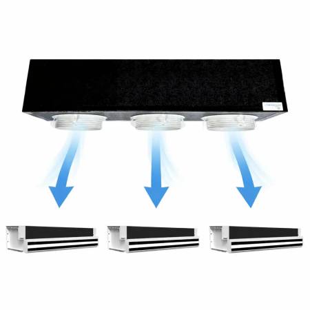 Kit Plenum canalizzato in poliuretano espanso a 3 zone completo di plenum due feritoie a scomparsa L. 300