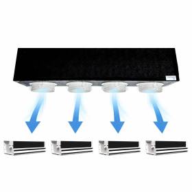 Kit Plenum canalizzato in poliuretano espanso a 4 zone completo di plenum due feritoie a scomparsa L. 300