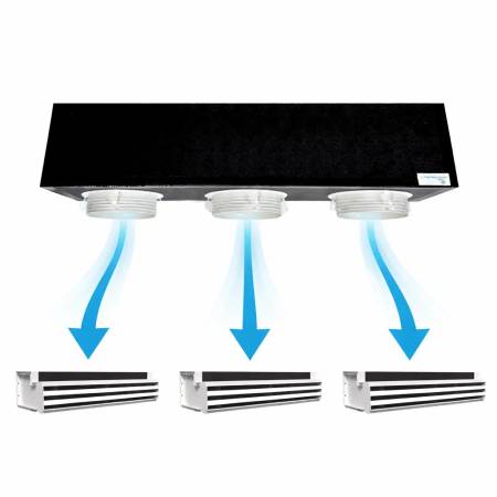 Kit Plenum canalizzato in poliuretano espanso a 3 zone completo di plenum tre feritoie a scomparsa L. 300