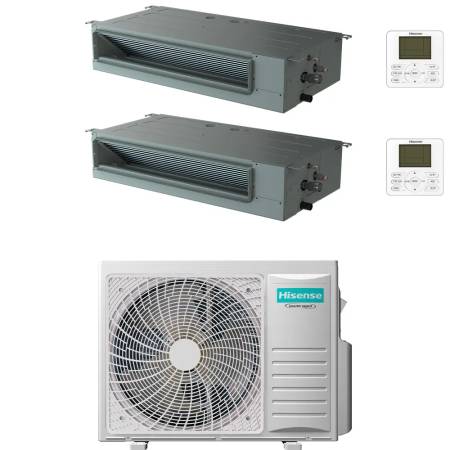 Condizionatore con inverter canalizzato Hisense dual split 9000+9000 Btu ADT26U A++ 3AMW52U4RJC in R32
