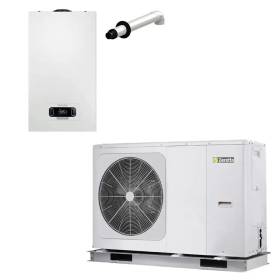 Sistema Ibrido Beretta con caldaia a condensazione Mynute Evo X 30 c da 30 kW e pompa di calore Hydro Unit M da 12 kW A+++ R32