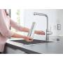 Miscelatore Grohe Blue Home Wifi per lavello con doccetta estraibile e sistema filtrante acqua 31539000