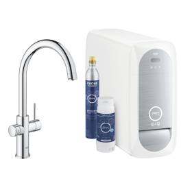 Miscelatore monocomando bocca a C Grohe Blue Home Wifi per lavello con sistema filtrante dell'acqua 31455001