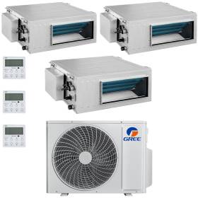 Climatizzatore canalizzabile Gree trial split 12000+12000+12000 A++ R32 inverter GWHD(24)NK6OO Wifi