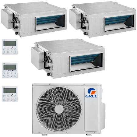Climatizzatore canalizzabile Gree trial split 12000+12000+12000 A++ R32 inverter GWHD(28)NK6OO Wifi