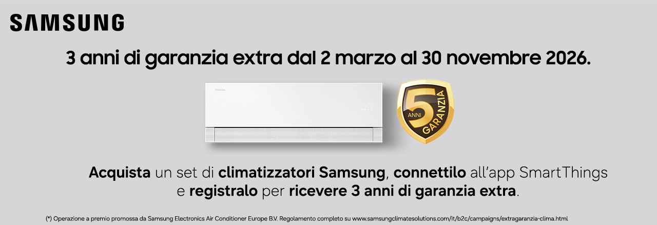Promozione Samsung: 5 anni di garanzia sui climatizzatori